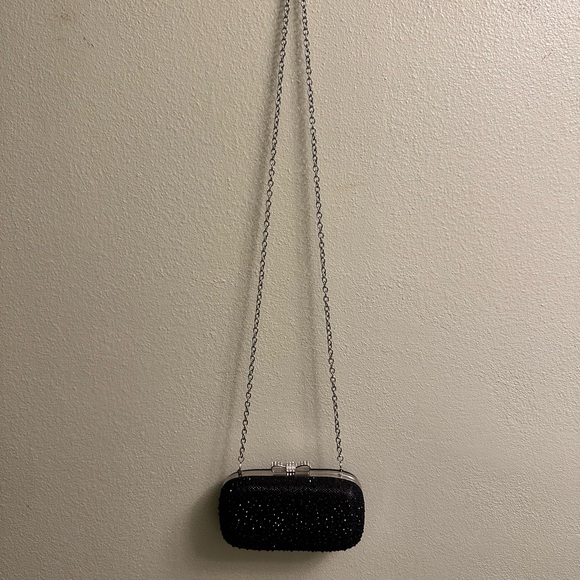 INC International Concepts Formal/Evening Beaded Long Chain/Clutch Bag Black - Picture 11 of 11